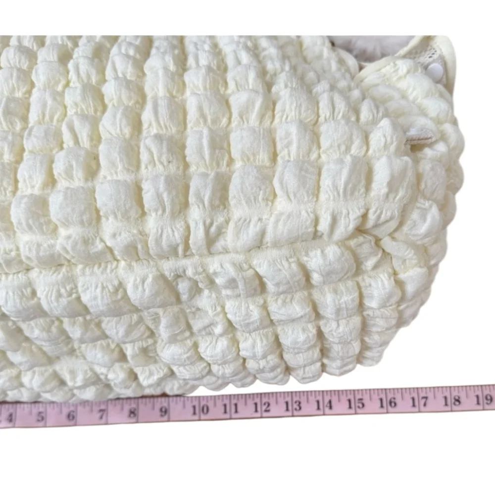 Cozy Cream Chic Pretty Stylish and Comfy Quilted Puppy Dog Pet Carrier and Purse